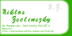 miklos zselinszky business card